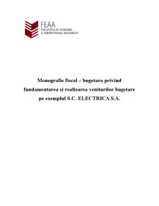 Monografie fiscal-bugetară privind fundamentarea și realizarea veniturilor bugetare pe exemplu SC Electrica SA - Pagina 1