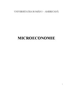 Microeconomie - Pagina 1