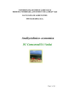 Analiza tehnico-economică SC Comcereal SA - Pagina 1