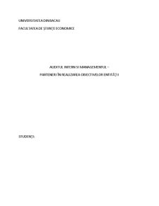 Auditul Intern și Managementul - Pagina 1