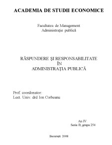 Răspundere și Responsabilitate în Administrația Publică - Pagina 1