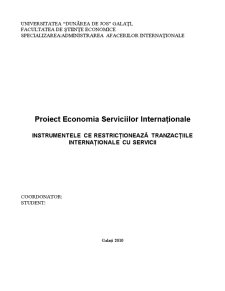 Instrumentele ce Restricționează Tranzacțiile Internaționale cu Servicii - Pagina 1