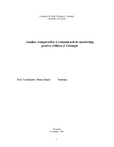Analiza Comparativă a Comunicarii de Marketing pentru Jolidon și Triumph - Pagina 1