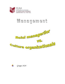 Rolul managerilor versus cultura managerială - Pagina 1