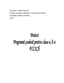 Programă școlară - fizică - Pagina 1