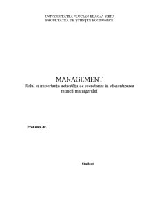 Rolul și Importanța Activității de Secretariat în Eficientizarea Muncii Managerului - Pagina 1