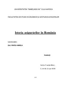 Istoria Asigurărilor în România - Pagina 1