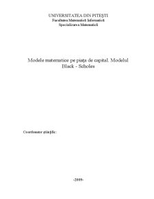 Modele matematice pe piața de capital - modelul Black-Scholes - Pagina 1