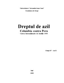 Cauză privind azilul Columbia vs Peru - Pagina 1