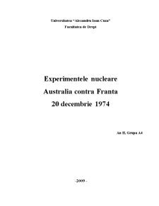 Experimentele nucleare Australia contra Franța - Pagina 1