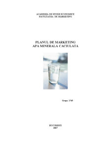 Planul de marketing - apa minerală Căciulata - Pagina 1