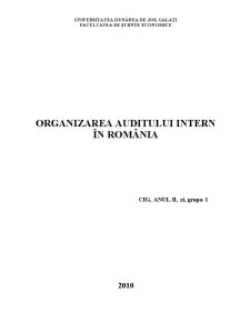 Organizarea Auditului Intern în România - Pagina 1