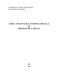 Criza Financiară Internațională și Piețele de Capital - Pagina 1
