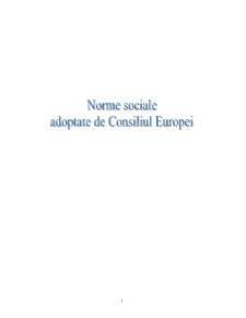 Norme Sociale Adoptate de Consiliul Europei - Pagina 1