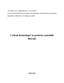 Cadrul Deontologic în Profesia Contabilă Liberală - Pagina 1