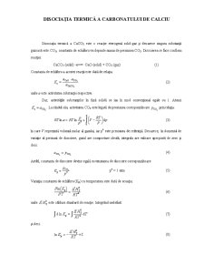 Disociația Termică a Carbonatului de Calciu - Pagina 1