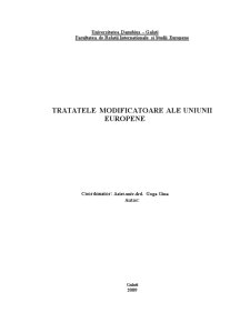 Tratatele Modificatoare ale Uniunii Europene - Pagina 1