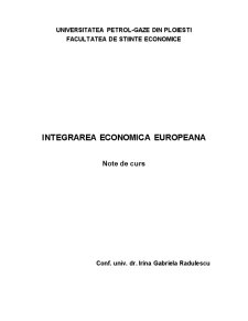 Integrarea economică europeană - Pagina 1