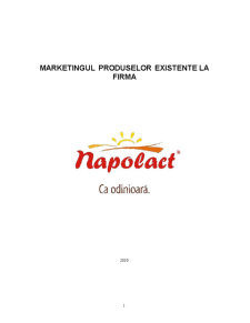 Marketingul produselor existente de la firma Napolact - Pagina 1
