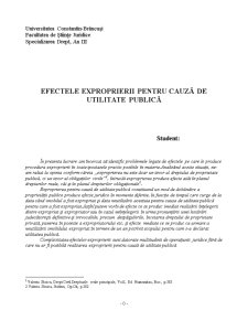Efectele Exproprierii pentru Cauză de Utilitate Publică - Pagina 1