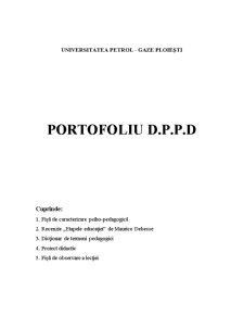 Portofoliu DPPD - fișă de caracterizare psiho-pedagogică - Pagina 1