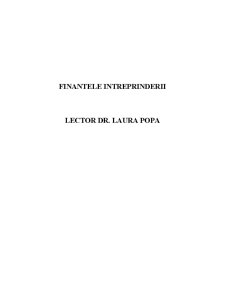 Finanțele întreprinderii - Pagina 1