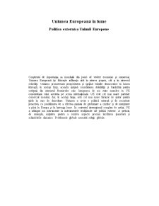 Uniunea Europeană în Lume Politica Externă a Uniunii Europene - Pagina 1