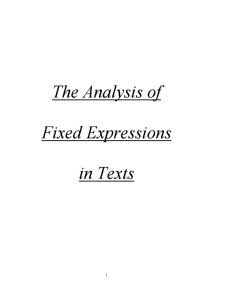 The Analysis of Fixed Expressions în Texts - Pagina 1