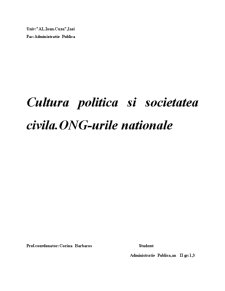 Cultura politică și societatea civilă - ONG-urile naționale - Pagina 1