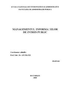 Managementul informațiilor de interes public - Pagina 1