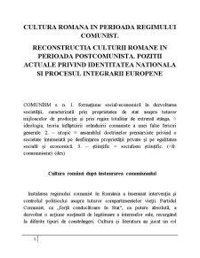 Cultura română în perioada regimului comunist - Pagina 1