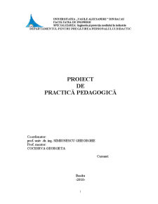 Proiect de Practică Pedagogică - Pagina 1
