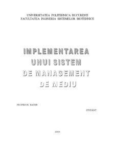 Implementarea unui Sistem de Management de Management de Mediu Conform cu ISO 14001 - Pagina 1