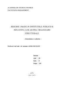 Resurse umane în instituțiile publice și influența lor asupra organizării structurale - Pagina 1