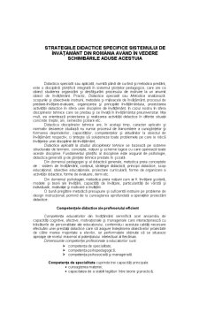 Strategiile Didactice Specifice Sistemului de Învățământ din România Având în Vedere Schimbările Aduse Acestuia - Pagina 1