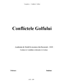 Conflictele Golfului - geopolitică - Pagina 1