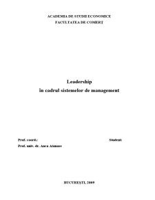 Leadership în Cadrul Sistemelor de Management - Pagina 1