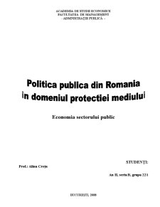 Politica publică din România în domeniul protecției mediului - Pagina 1