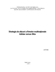 Strategia de afaceri a firmelor multinaționale Adidas și Nike - Pagina 1