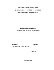 Modelul econometric pentru rata EURIBOR în funcție de cursul valutar - Pagina 1