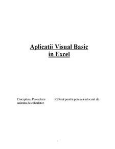 Aplicații Visual Basic în Excel - Pagina 1