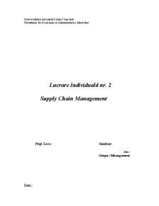 Lucrare Supply Chain Management - Pagina 1