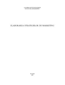 Elaborarea Strategiilor de Marketing - Pagina 1