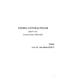 Teoria Contractelor - Pagina 1