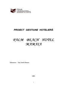 Proiect gestiune hotelieră - Palm Beach Hotel Mamaia - Pagina 1