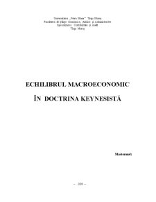 Echilibrul Macroeconomic în Doctrina Keynesistă - Pagina 1