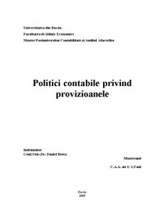 Politici Contabile privind Provizioanele - Pagina 1
