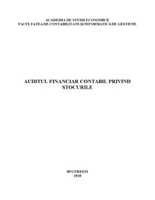 Auditul Financiar Contabil Privind Stocurile - Pagina 1