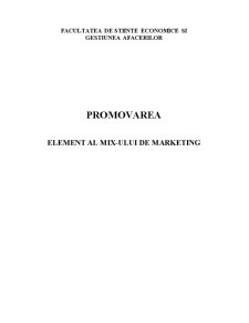 Promovarea - Element al Mixului de Marketing - Pagina 1