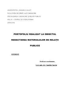 Portofoliu - redactarea materialelor de relații publice - Pagina 1